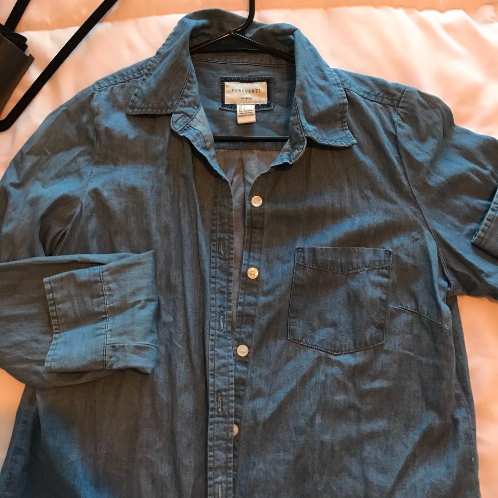 Denim Cardigan Button Up
